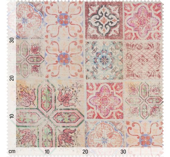 Tissu coton au mètre « Carrelages », enduction acrylique