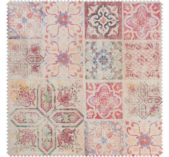 Tissu coton au mètre « Carrelages », enduction acrylique