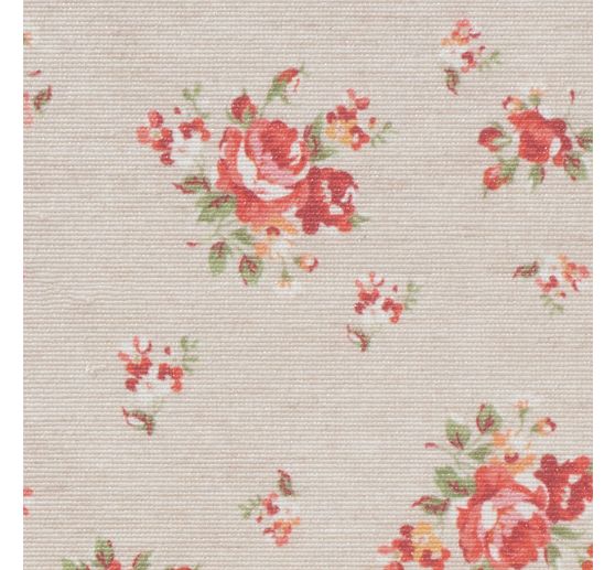 Tissu coton au mètre « Roses », enduction acrylique