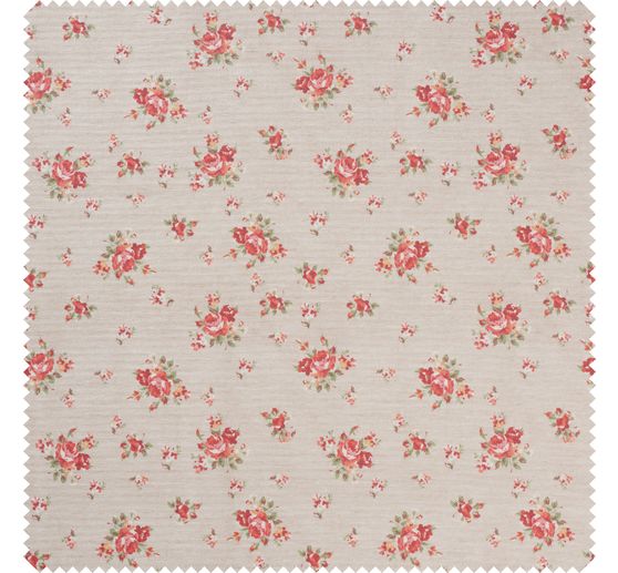 Tissu coton au mètre « Roses », enduction acrylique