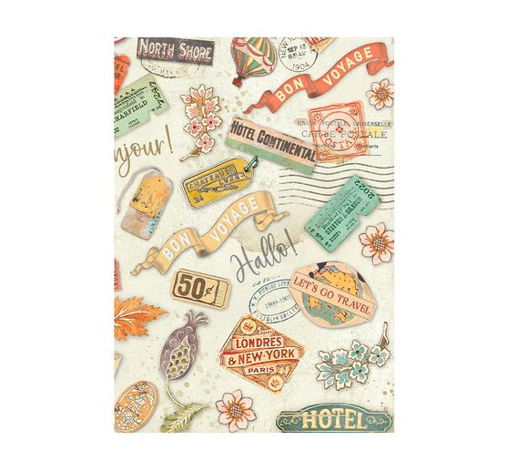 Soie de paille à motifs Backgrounds "Art of Travelling"