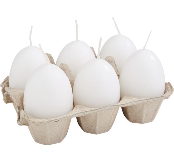 Bougies œufs, paquet de 6 dans une boîte à œufs