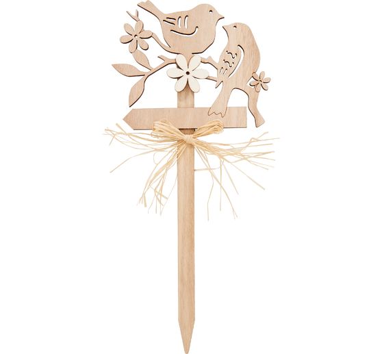 Pique déco en bois VBS « Oiseaux », 4 parties