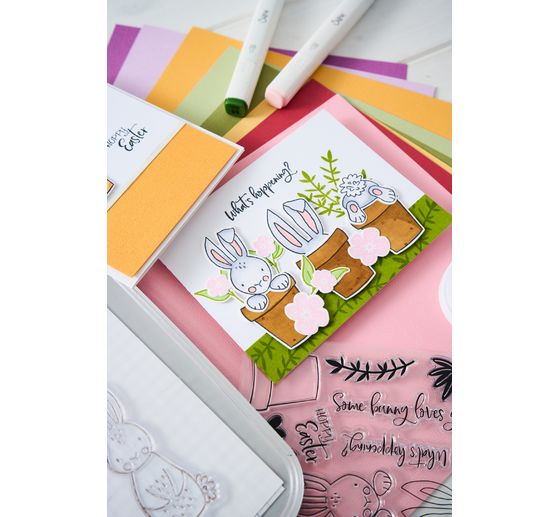 Sizzix Clear Stamps Set par Catherine Pooler "Bunny Bits & Blooms"