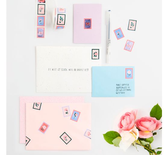 Rouleau d'autocollants "Timbres-poste"