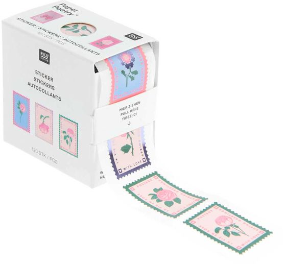 Rouleau d'autocollants "Timbres-poste"