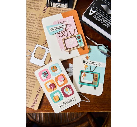 Sizzix Thinlits gabarit d'estampe "Vault Atomic Retro by Tim Holtz"