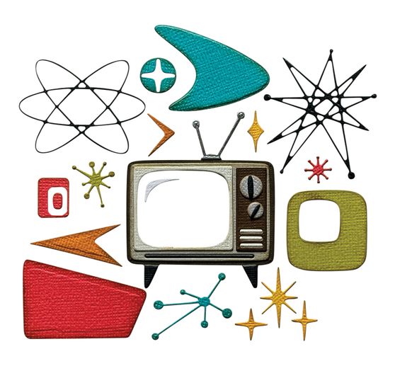 Sizzix Thinlits gabarit d'estampe "Vault Atomic Retro by Tim Holtz"