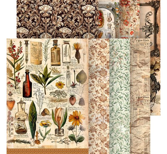 Assortiment de soies de paille à motifs « Beautés de la nature »