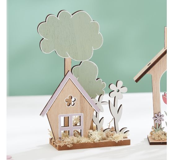 Décoration à emboîter en bois VBS « Maison dans la verdure »