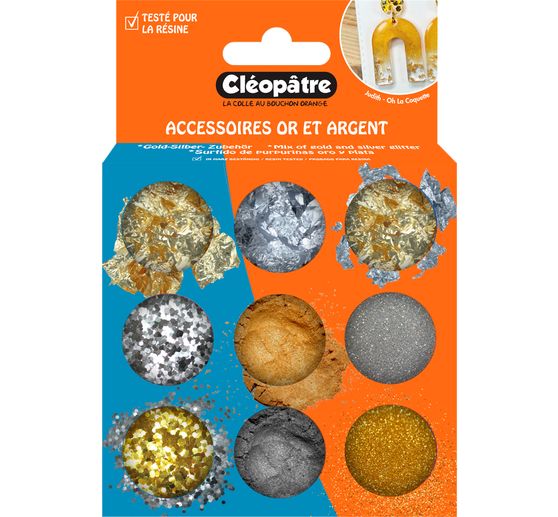 Gold silver particle mix, 9 jars