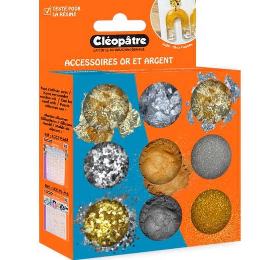 Gold silver particle mix, 9 jars