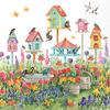 Serviette « Nichoirs dans le jardin »
