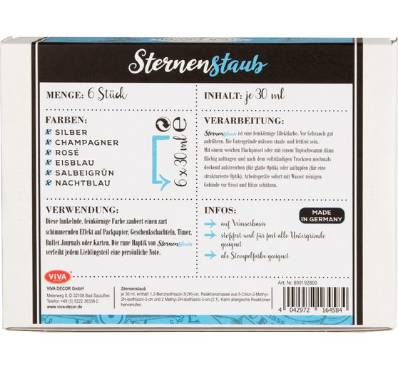 Viva Decor Stardust "Effets de brillance enchanteurs", lot de 6