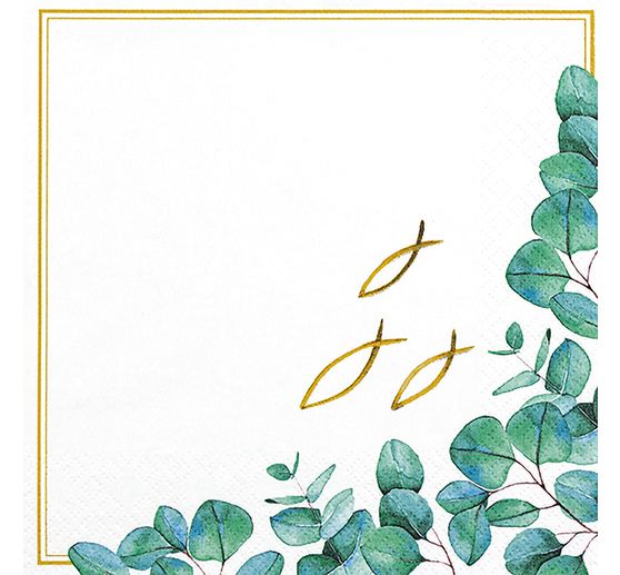 Serviette « Poissons / Eucalyptus »
