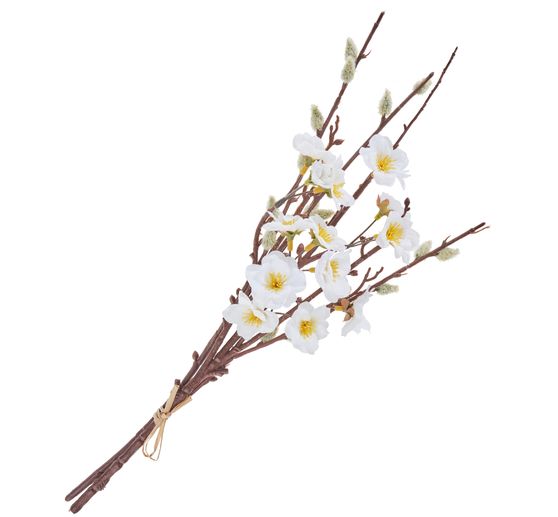 Bouquet de fleurs de pêcher et de chatons de saule