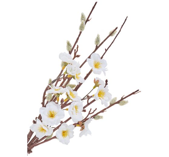 Bouquet de fleurs de pêcher et de chatons de saule