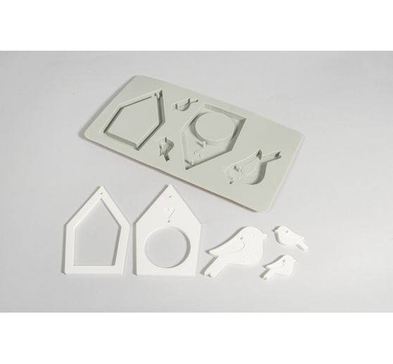 Moule en silicone « Nichoirs & oiseaux »