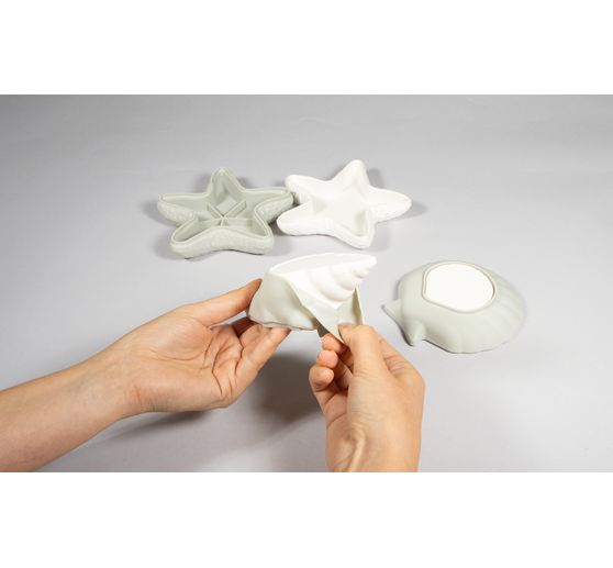 5 Moules En Silicone Coquillage & étoile De Mer - Pour Résine UV, Bijoux, Pendentifs DIY - Blanc