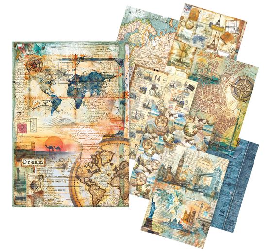 Assortiment de soies de paille à motifs « Wanderlust »