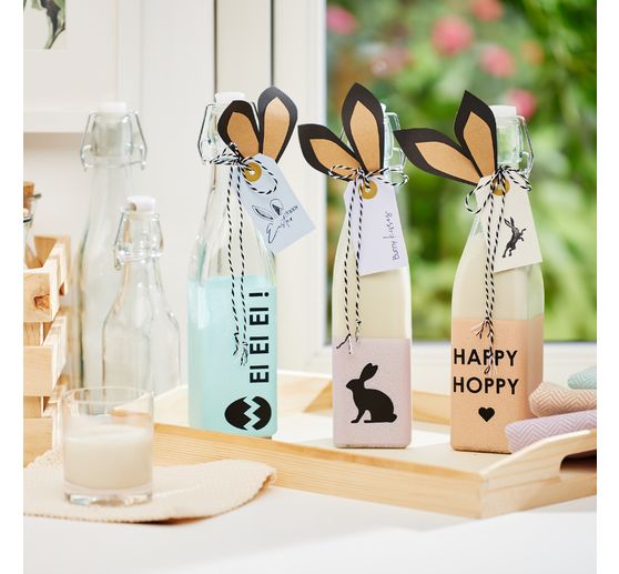 Bouteilles en verre à fermeture mécanique VBS « Forme carrée », 500 ml, 6 pc.