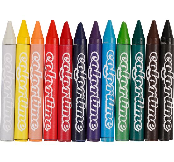 Colortime Crayon de cire, 12 couleurs à 24 pcs.