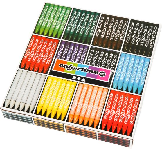 Colortime Crayon de cire, 12 couleurs à 24 pcs.