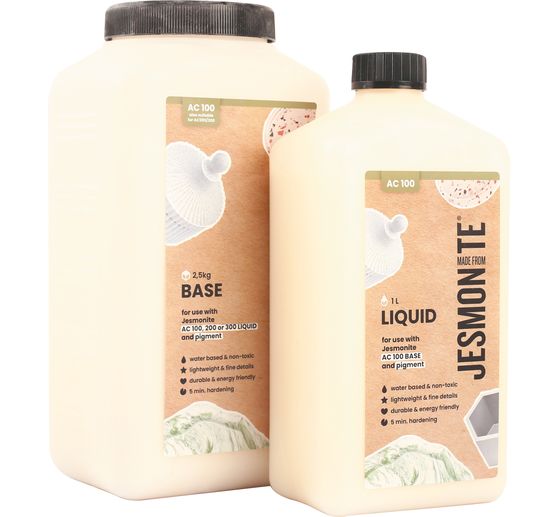 Jesmonite AC 100 Duoset « Liquide 1 l + Base 2,5 kg »