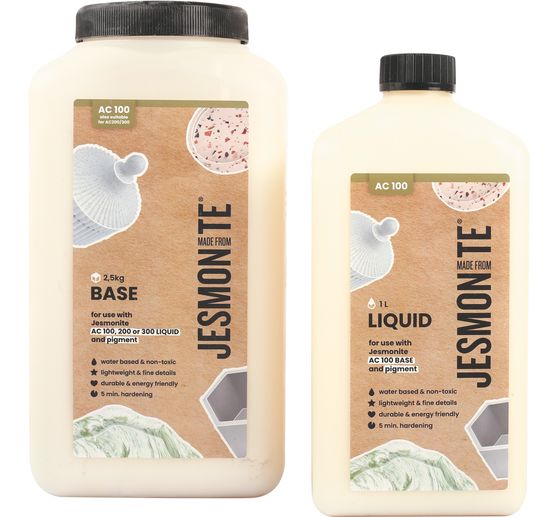 Jesmonite AC 100 Duoset « Liquide 1 l + Base 2,5 kg »
