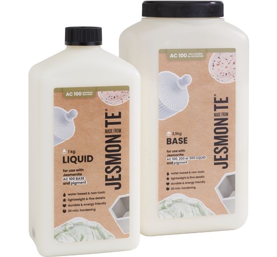 Jesmonite AC 100 Duoset « Liquide 500 ml + Base 1,25 kg »
