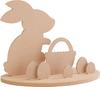 Décoration à emboîter en bois « Lapin dans un nid de Pâques »