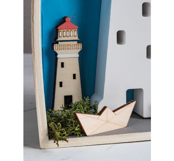 Pièces à disperser en bois « Phare & Co »
