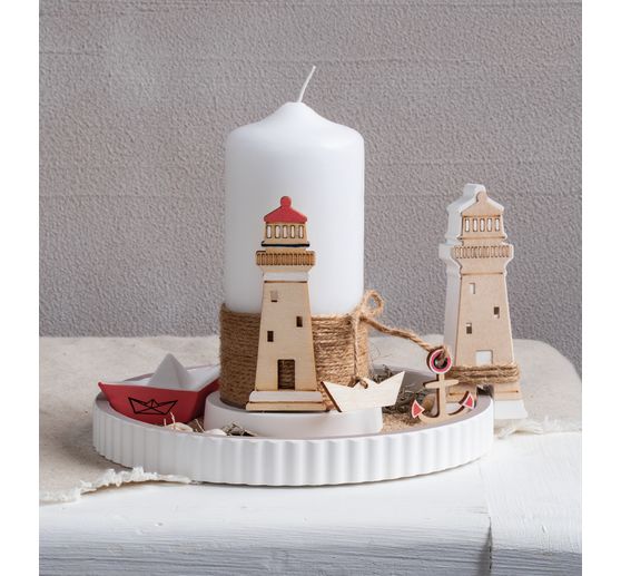 Pièces à disperser en bois « Phare & Co »
