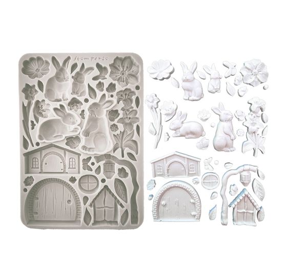Moule en silicone « Rabbit & Flowers »