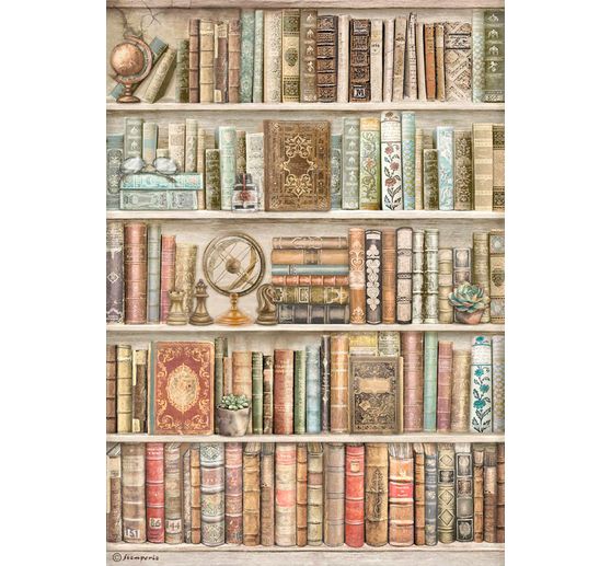 Soie de paille à motifs « Bibliothèque »