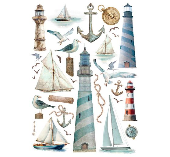 Soie de paille à motifs « Lighthouse »