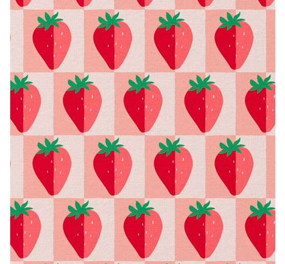 Tissu coton au mètre « Fraises »