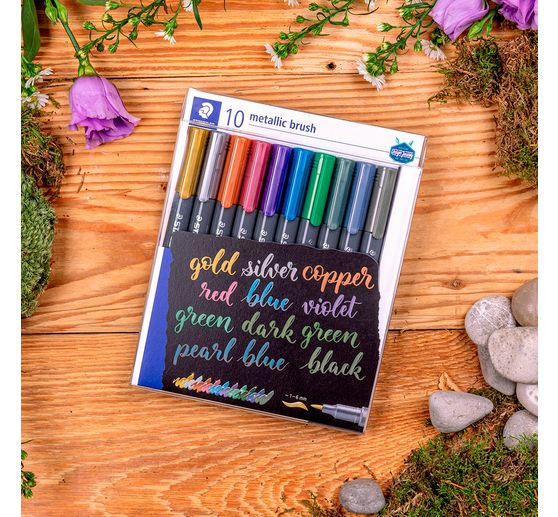 Marqueurs Staedtler Metallic brush, set de 10