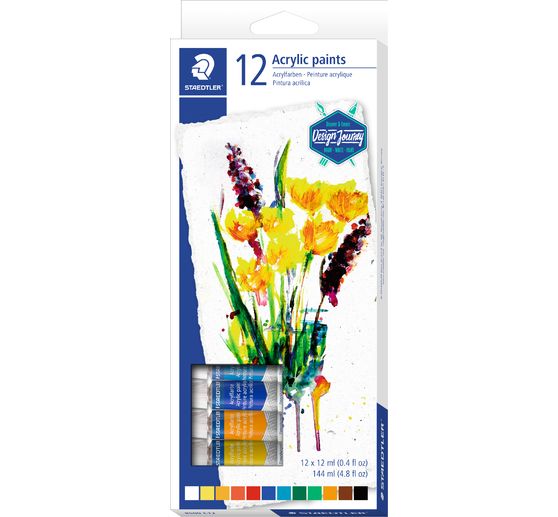 Set de peinture acrylique Staedtler, 12 tubes