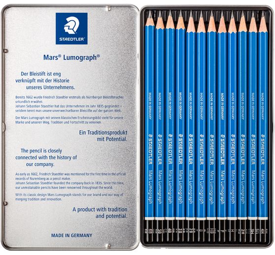 Crayons graphite Staedtler Mars Lumograph, 12 pc.