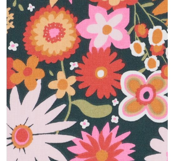 Tissu coton au mètre « Flower Power »