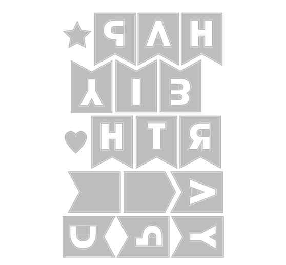Sizzix Thinlits gabarit d'estampe "Birthday Bunting by Catherine Pooler"