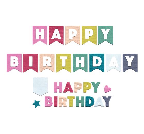 Sizzix Thinlits gabarit d'estampe "Birthday Bunting by Catherine Pooler"
