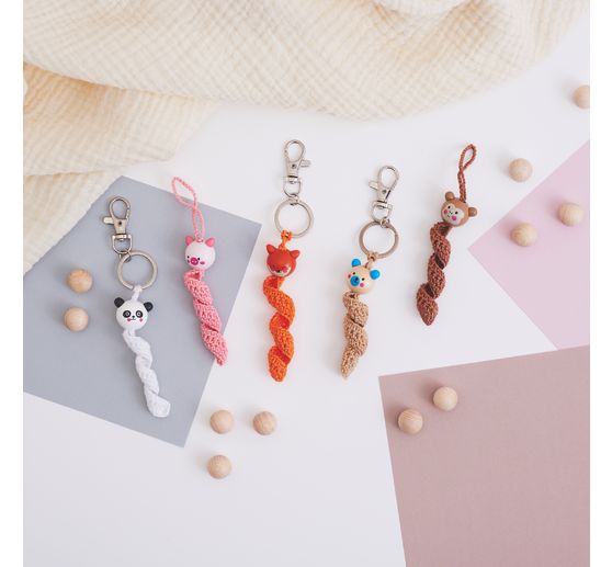 Perles en bois avec visage peint « Cute Animals »