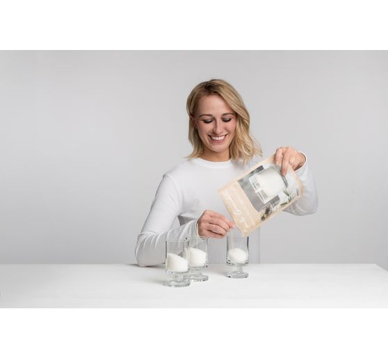 Sable à bougies, parfumé, set incluant 4 mèches
