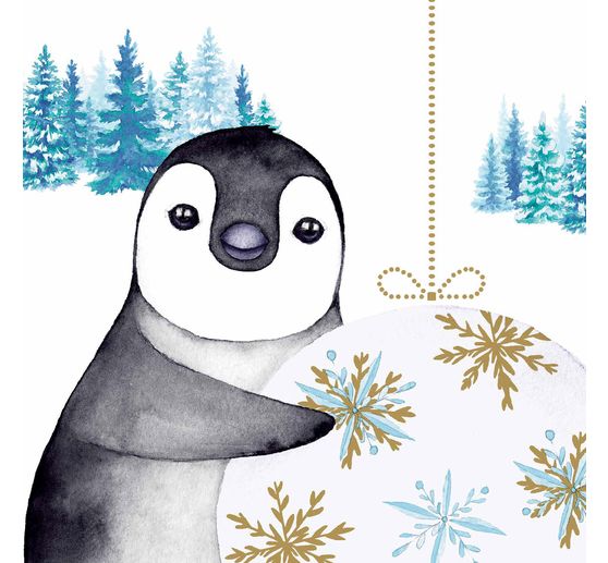 Serviette « Pingouins en hiver »