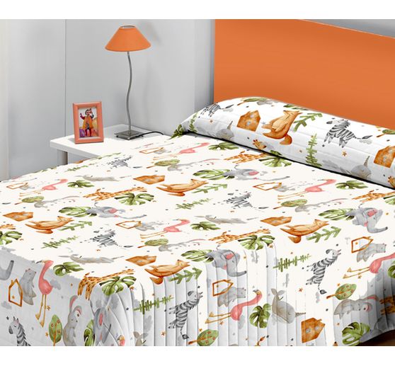 Tissu imprimé aspect lin au mètre « Junior »