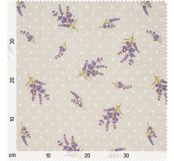 Tissu imprimé aspect lin au mètre « Provence »