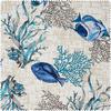 Motif fabric linen look "Azzurro"