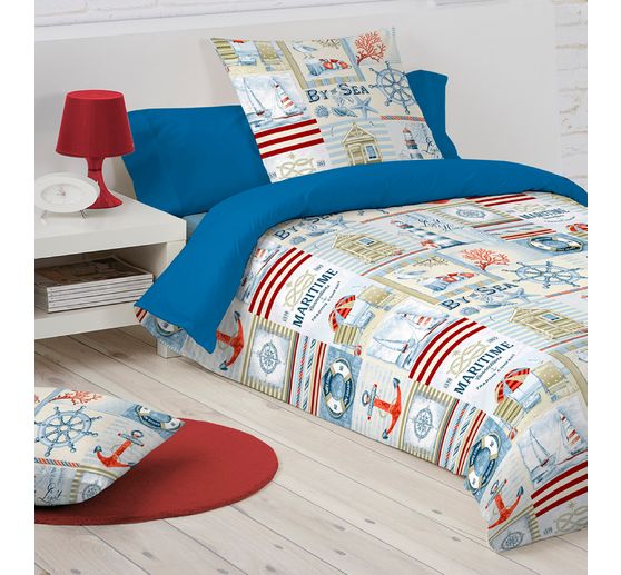 Tissu imprimé aspect lin au mètre « By the Sea »